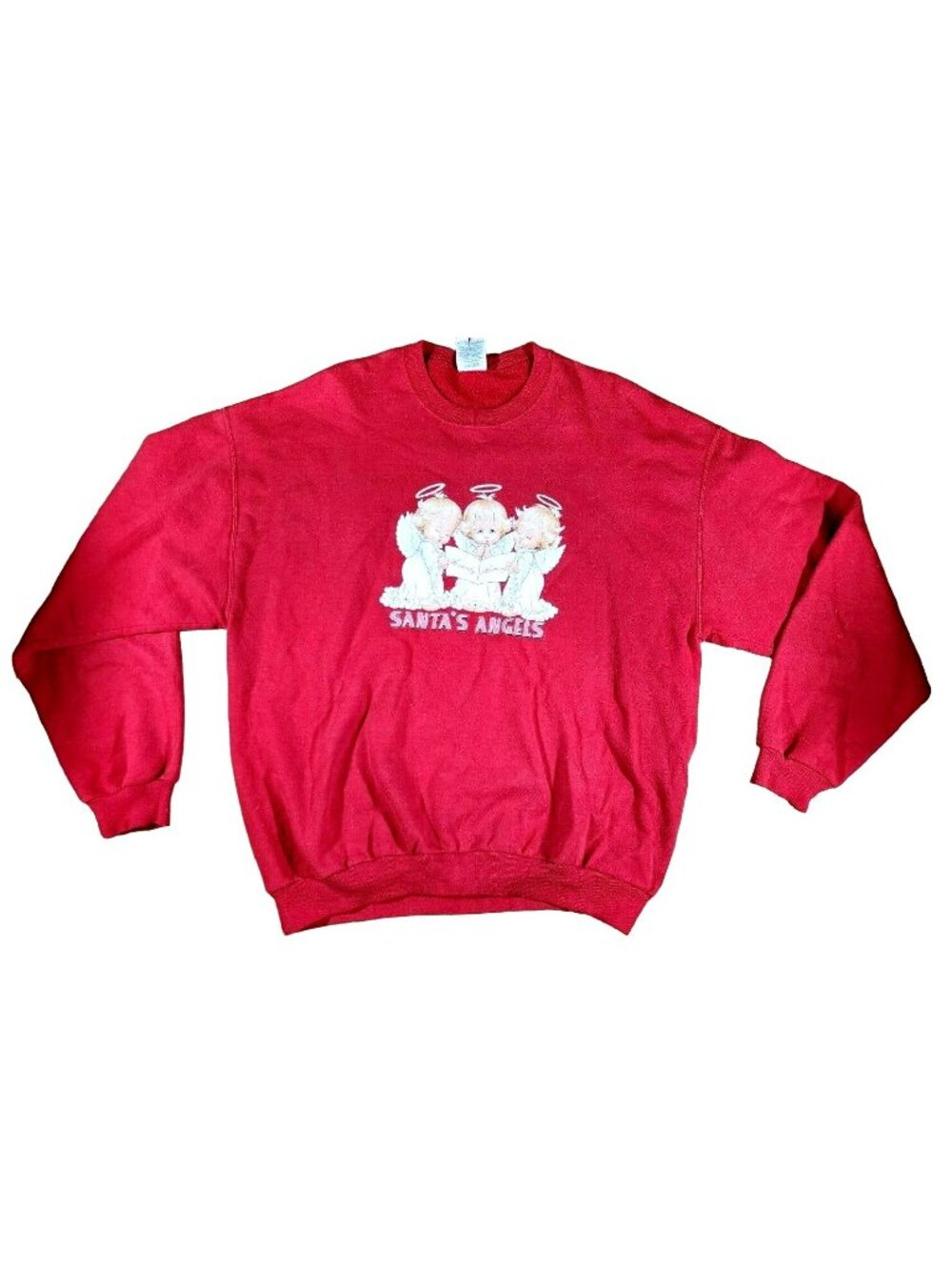 Vintage Christmas Santa's Angels Sweatshirt Singing Holiday XL Heavenly Harmony
